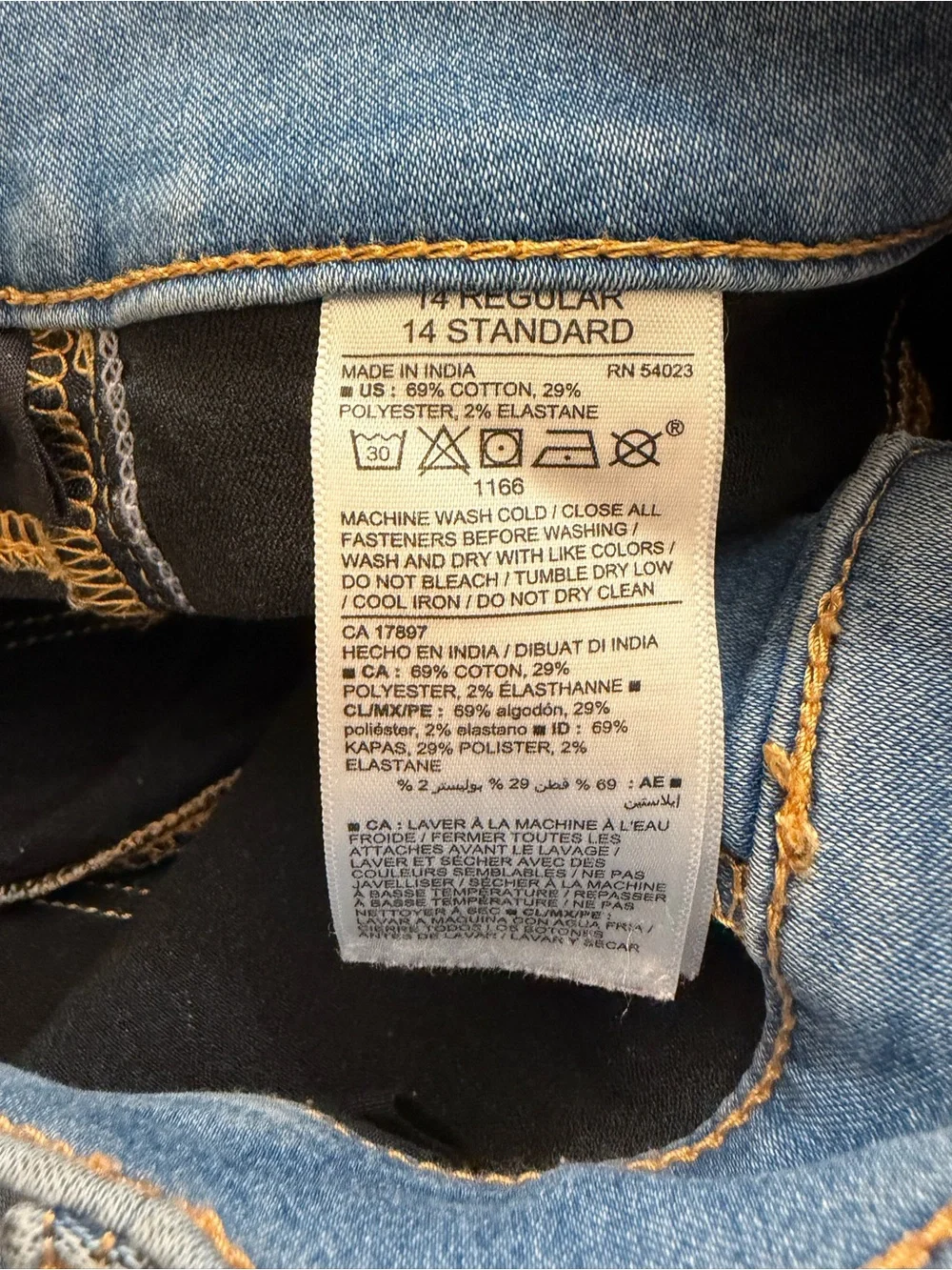 Old Navy Girls 14 Jeggings Blue Denim Stretch Skinny Jeans Kid Pants Medium-Wash